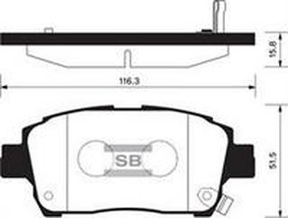 Колодки тормозные передние Lifan Solano / Geely MK (Cross) / GC6 / Vision / BYD F3 / Vita / V5 / M4 SP1244