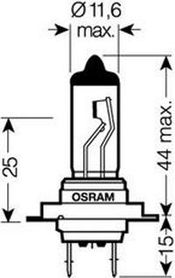 Лампа H7 (55W) Osram (дальний Emgrand/Fora/B50 + ближний Tiggo FL/M11/Fora/Bonus/IndiS/Kimo/Wingle/H5/F3/X60/X7 + птф Tiggo FL/QQ6/Fora/Estina) 64210