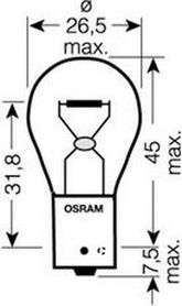Лампа PY21W (55W, желтая) Osram (поворотник Solano/Smily/Tiggo/Fora/Emgrand/MK/H3/BYD F3) 7507