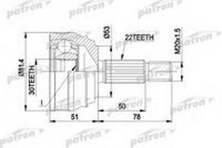 ШРУС наружный Chery Amulet / Vortex Corda (30 шлицов внутри) PCV1021