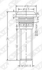 Шпилька колеса Lifan Solano / X60 / Tiggo / Fora / Tingo / Estina / MK (Cross) / Otaka / GC6 / F3 ST9094202049